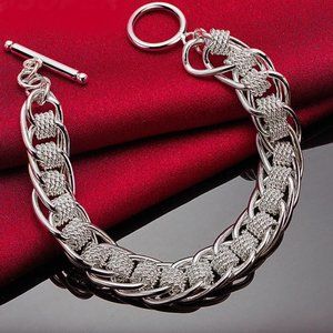 💎 Luxury Bracelet 925 Sterling Silver Charm Chain Bracelet Bangles Classic